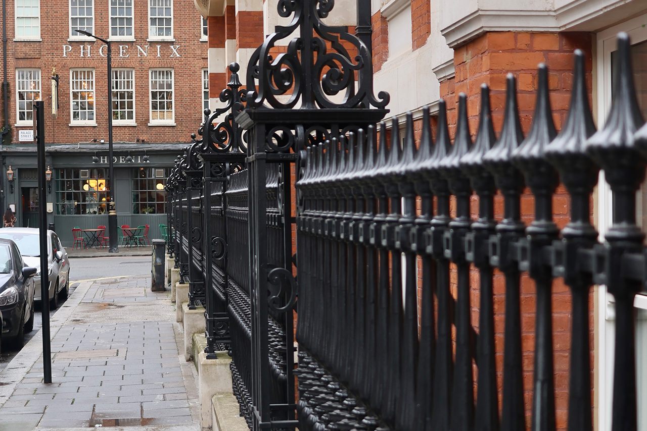 Restored heritage cast iron railings